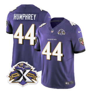 Men's Baltimore Ravens #44 Marlon Humphrey Purple 2023 F.U.S.E With Patch Throwback Vapor Limited Jersey
