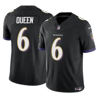 Men's Baltimore Ravens #6 Patrick Queen Black 2023 F.U.S.E. Vapor Limited Football Jersey