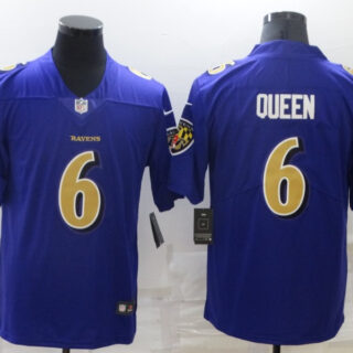 Men's Baltimore Ravens #6 Patrick Queen Purple 2020 Color Rush Stitched NFL Nike Limited Jersey