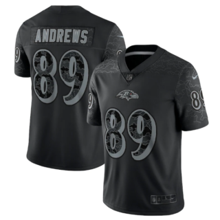 Men's Baltimore Ravens #89 Mark Andrews Black Reflective Limited Stitched Football Jersey