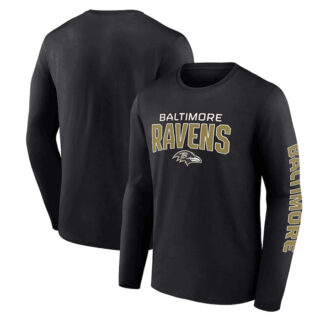 Men's Baltimore Ravens Black Go The Distance Long Sleeve T-Shirt