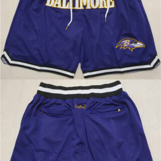 Men's Baltimore Ravens Purple Shorts (Run Small)