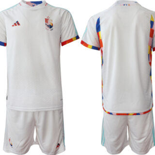 Men's Belgium Custom White 2022 FIFA World Cup Away Soccer Jersey Suit
