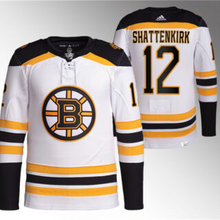 Men's Boston Bruins #12 Kevin Shattenkirk White Stitched Jersey