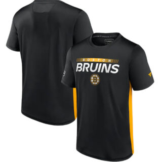 Men's Boston Bruins Black Gold Rink Tech T-Shirt