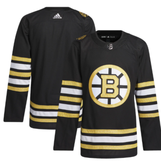 Men's Boston Bruins Blank Black 100th Anniversary Stitched Jersey