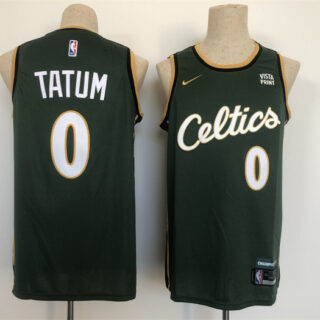 Men's Boston Celtics #0 Jayson Tatum Green 2022-23 City Edition Stitched Basketball Jersey