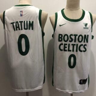 Men's Boston Celtics #0 Jayson Tatum White 2021 Nike City Edition Swingman Stitched NBA Jersey With The Sponsor Logo
