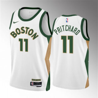 Men's Boston Celtics #11 Payton Pritchard White 2023 24 City Edition Stitched Basketball Jersey