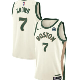 Men's Boston Celtics #7 Jaylen Brown White 2023-24 City Edition Stitched Basketball Jersey