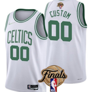 Men's Boston Celtics Active Player Custom 2022 White NBA Finals Stitched Jersey