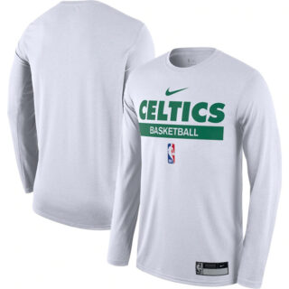 Men's Boston Celtics White 2022 23 Legend On-Court Practice Performance Long Sleeve T-Shirt