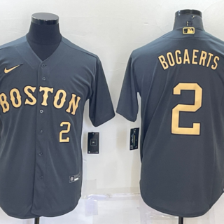 Men's Boston Red Sox #2 Xander Bogaerts 2022 All-Star Charcoal Cool Base Stitched Jersey
