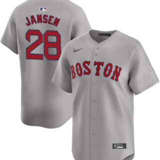 Men's Boston Red Sox #28 Danny Jansen Grey 2024 Away Limited Stitched Baseball Jersey