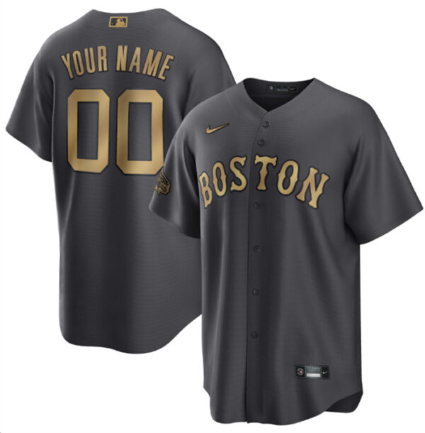 Men's Boston Red Sox Active Player Custom 2022 All-Star Charcoal Cool Base Stitched Jersey