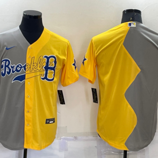 Men's Boston Red Sox Blank Grey Yellow Split Cool Base Stitched Jersey