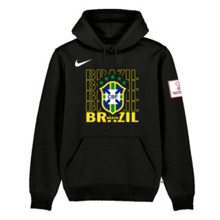 Men's Brazil FIFA World Cup Soccer Hoodie Black 2