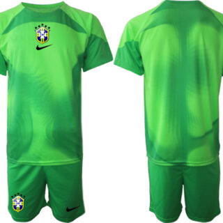 Men's Brazil Green Goalkeeper 2022 FIFA World Cup Soccer Jersey Suit