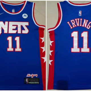Men's Brooklyn Nets #11 Kyrie Irving Blue Stitched Basketball Jersey