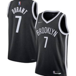 Men's Brooklyn Nets #7 Kevin Durant 75th Anniversary Black Stitched Basketball Jersey