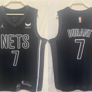 Men's Brooklyn Nets #7 Kevin Durant Black Stitched Basketball Jersey