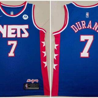 Men's Brooklyn Nets #7 Kevin Durant Blue Stitched Basketball Jersey