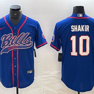 Men's Buffalo Bills #10 Khalil Shakir With Patch Cool Base Stitched Baseball Jersey