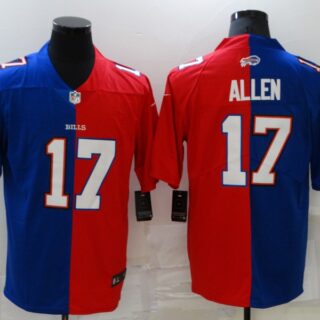 Men's Buffalo Bills #17 Josh Allen Blue Red Two Tone 2021 Vapor Untouchable Stitched NFL Nike Limited Jersey