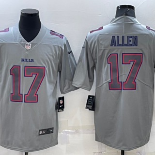 Men's Buffalo Bills #17 Josh Allen Grey Atmosphere Fashion Stitched Jersey