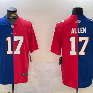 Men's Buffalo Bills #17 Josh Allen Royal Red Split Limited Stitched Jersey