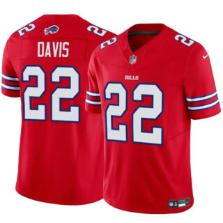 Men's Buffalo Bills #22 Ray Davis Red 2024 F.U.S.E. Vapor Untouchable Limited Stitched Football Jersey