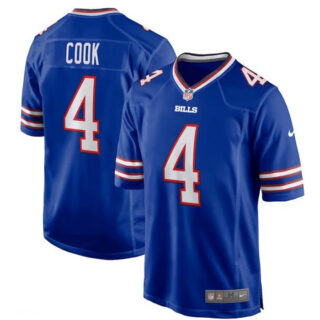 Men's Buffalo Bills #4 James Cook Blue Stitched Game Football Jersey
