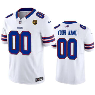 Men's Buffalo Bills Active Player Custom White 2023 F.U.S.E. With John Madden Patch Vapor Limited Stitched Football Jersey