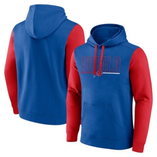 Men's Buffalo Bills Royal Red Outline Pullover Hoodie