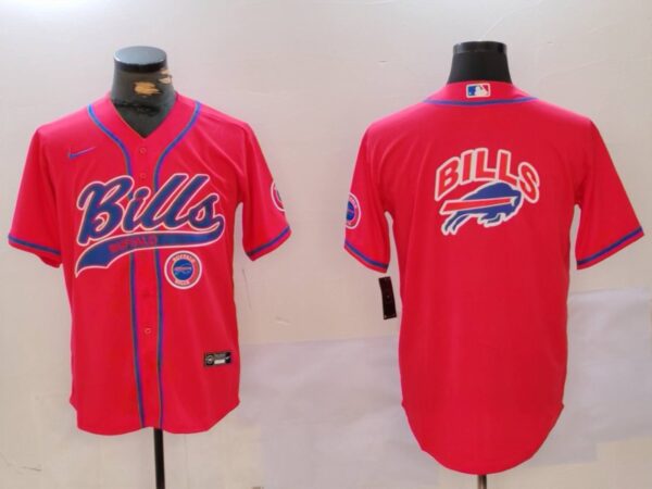 Men's Buffalo Bills big logo Team Big logo Cool Base Stitched Baseball Jerseys