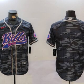 Men's Buffalo Bills blank Camo Team Cool Base Stitched Baseball Jersey
