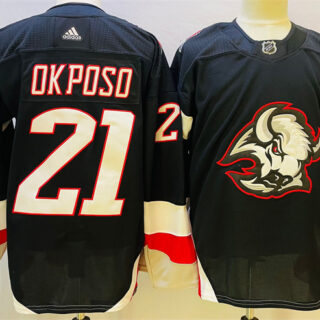 Men's Buffalo Sabres #21 Kyle Okposo 2022-23 Black Stitched Jersey