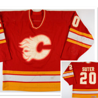 Men's Calgary Flames #20 Gary Suter Red Third Throwback CCM Jersey