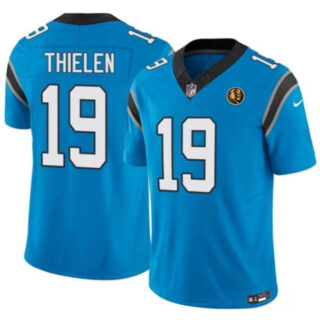 Men's Carolina Panthers #19 Adam Thielen Blue 2023 F.U.S.E. With John Madden Patch Vapor Limited Stitched Football Jersey