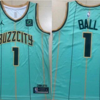 Men's Charlotte Hornets #1 LaMelo Ball Teal Stitched Basketball Jersey