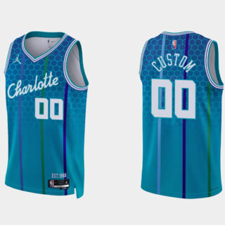 Men's Charlotte Hornets Active Player Custom 2021 22 Blue 75th Anniversary City Edition Stitched Basketball Jersey