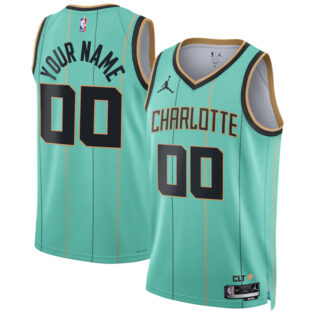 Men's Charlotte Hornets Active Player Custom Mint 2024 25 City Edition Stitched Basketball Jersey