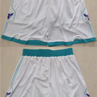 Men's Charlotte Hornets White Mitchell & Ness Shorts (Run Small)