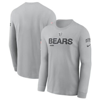 Men's Chicago Bears 2024 Gray Salute To Service Long Sleeve T-Shirt