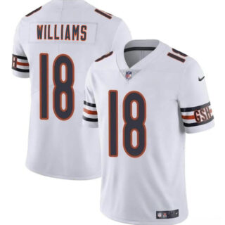 Men's Chicago Bears #18 Caleb Williams White 2024 Draft Vapor Stitched Football Jersey