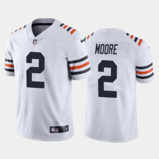 Men's Chicago Bears #2 D.J. Moore White Limited Stitched Football Jersey