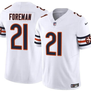 Men's Chicago Bears #21 D'Onta Foreman White 2023 F.U.S.E. Vapor Stitched Football Jersey
