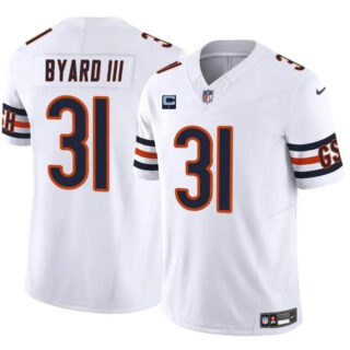 Men's Chicago Bears #31 Kevin Byard III White 2024 F.U.S.E. With 1-Star C Patch Vapor Untouchable Limited Stitched Football Jersey
