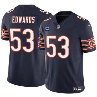 Men's Chicago Bears #53 T.J. Edwards Navy 2024 F.U.S.E. With 1-Star C Patch Vapor Untouchable Limited Stitched Football Jersey