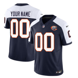 Men's Chicago Bears Active Player Custom 2023 F.U.S.E. Navy White Throwback Limited Stitched Football Jersey